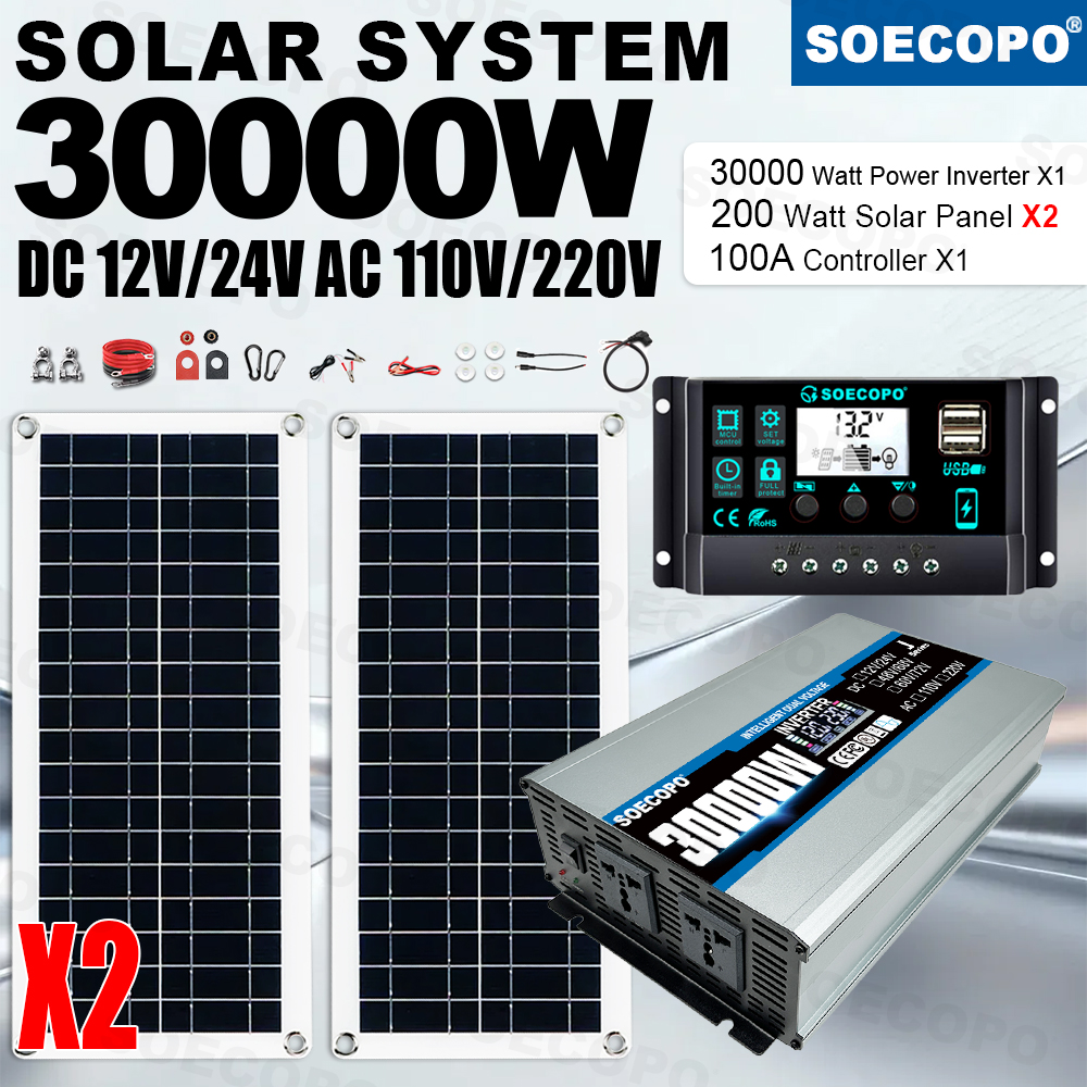 Rv Solar Kit 400W - 30000W Solar Power Kit Outdoor Power