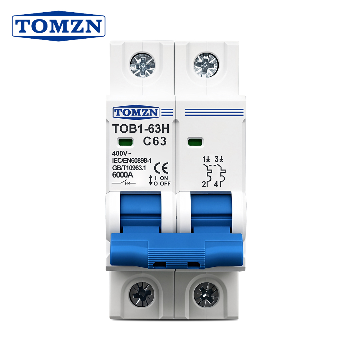 Din Rail Circuit Breaker - TOMZN 2P AC MCB TOB1-63 C