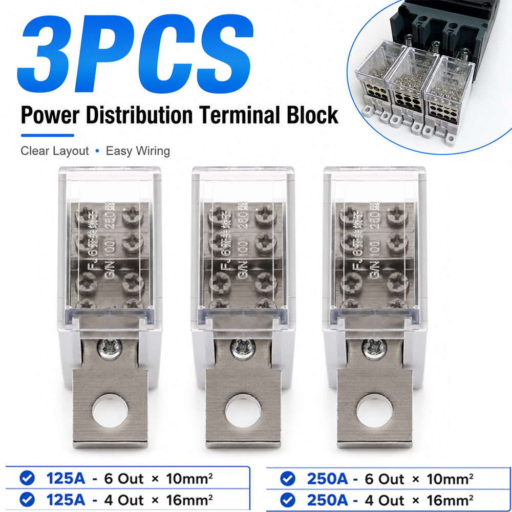 Din Rail Circuit Breaker - 125A/250A Din Rail Terminal Block Distribution