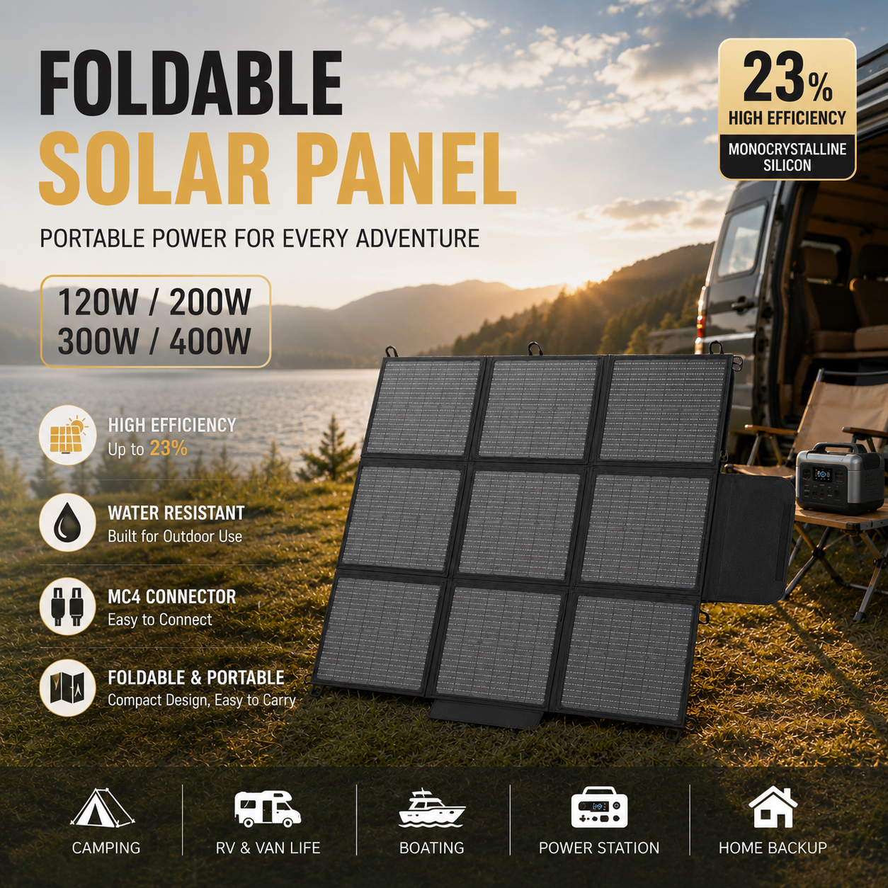 Rv Solar Kit 400W - LVYUAN Portable Foldable Solar Panel 120W