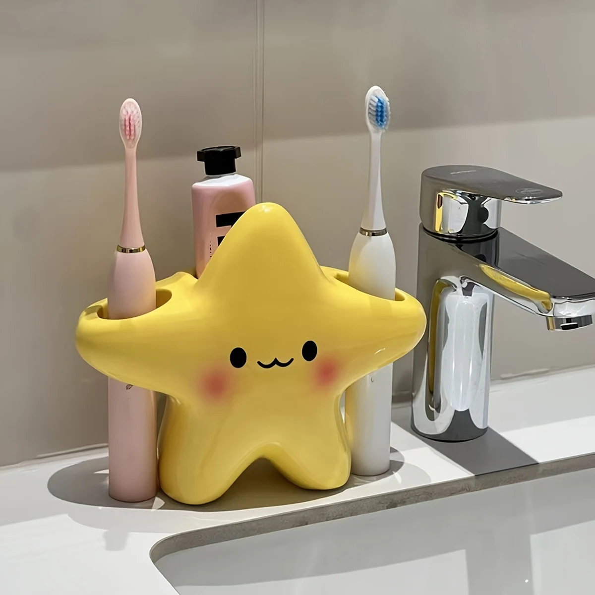 Energy Storage Rack - Cute Star Ceramic Toothbrush Holder Cartoon