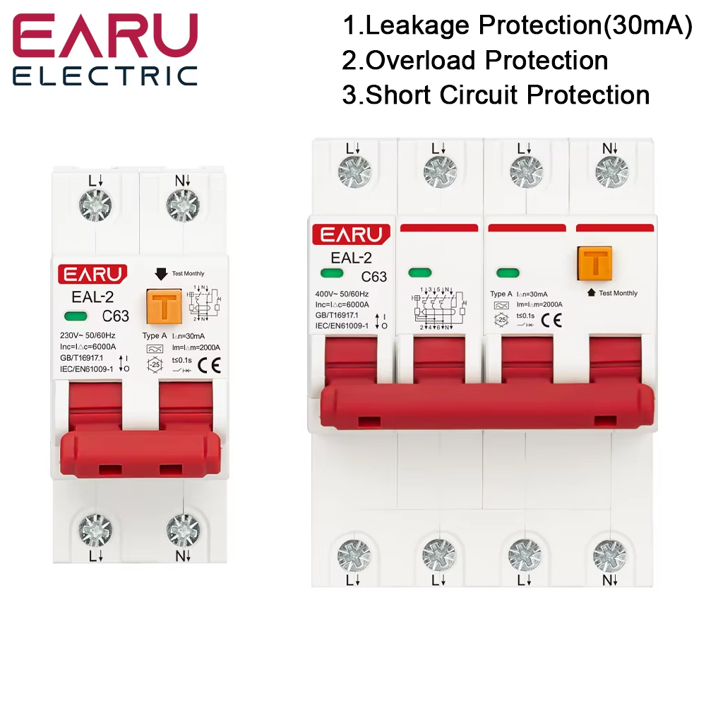 Din Rail Circuit Breaker - 2P 4P AC 230V 400V Type