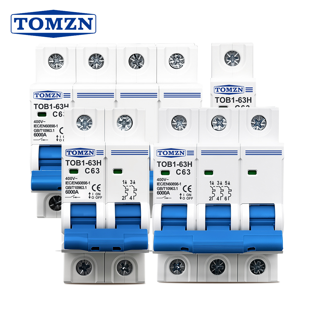 Din Rail Circuit Breaker - TOMZN AC MCB TOB1-63H C Curve