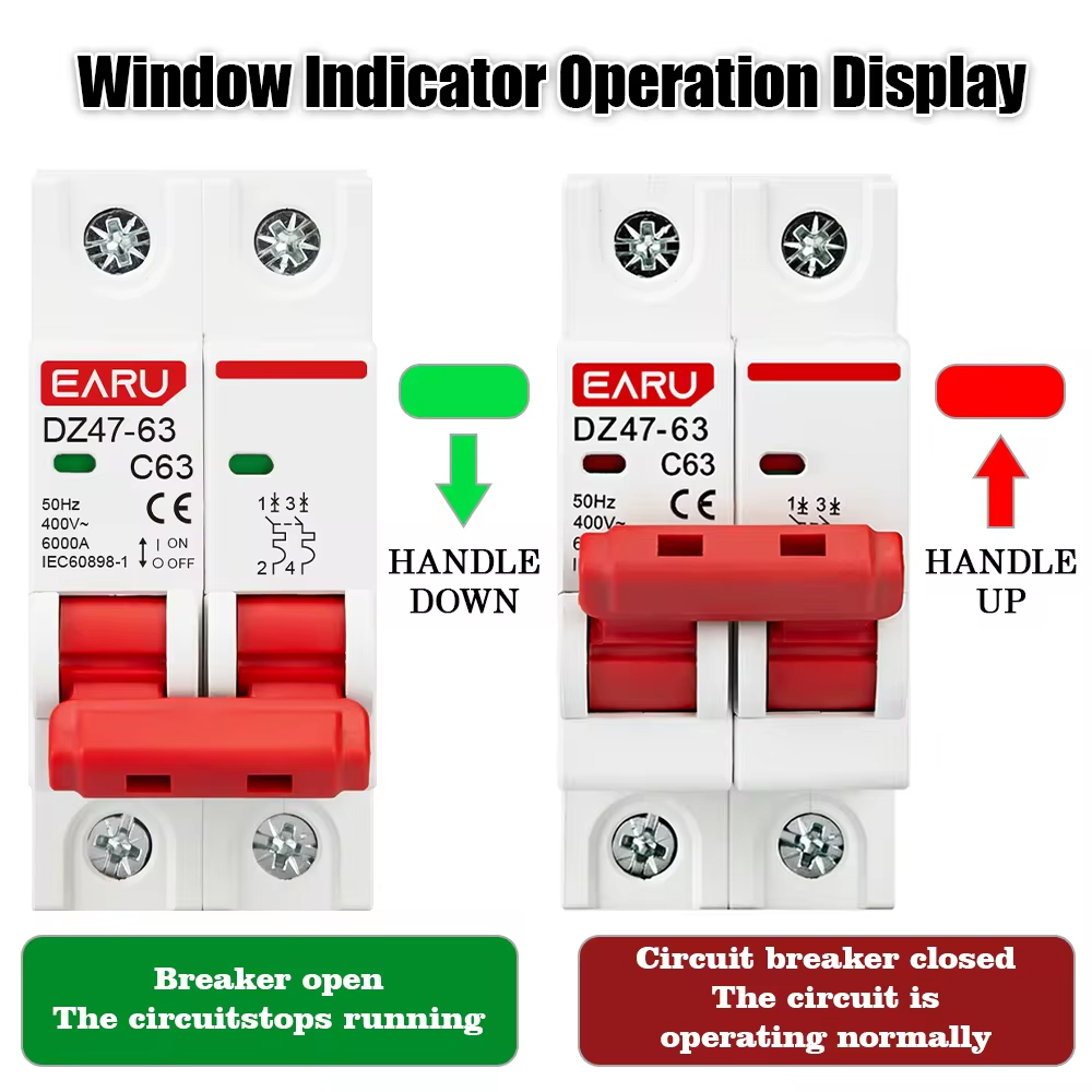 DZ47 1P 2P 3P 4P 3A-63A AC 230 - Din Rail Circuit Breaker のレビューと価格