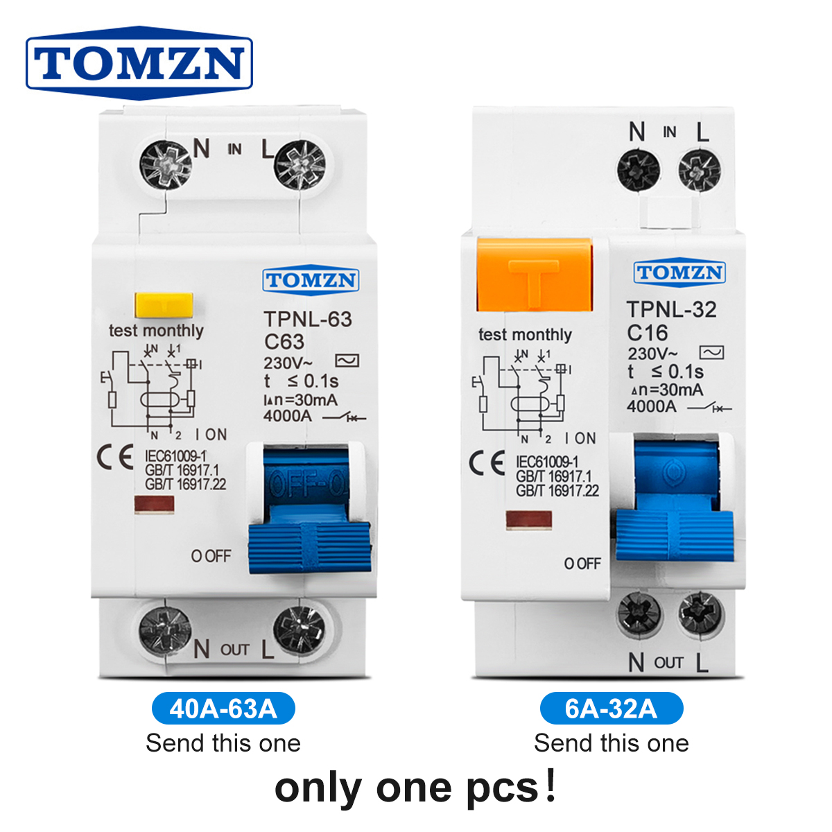 TOMZN TPNL DPNL 230V 1P+N Resi - Din Rail Circuit Breaker のレビューと価格