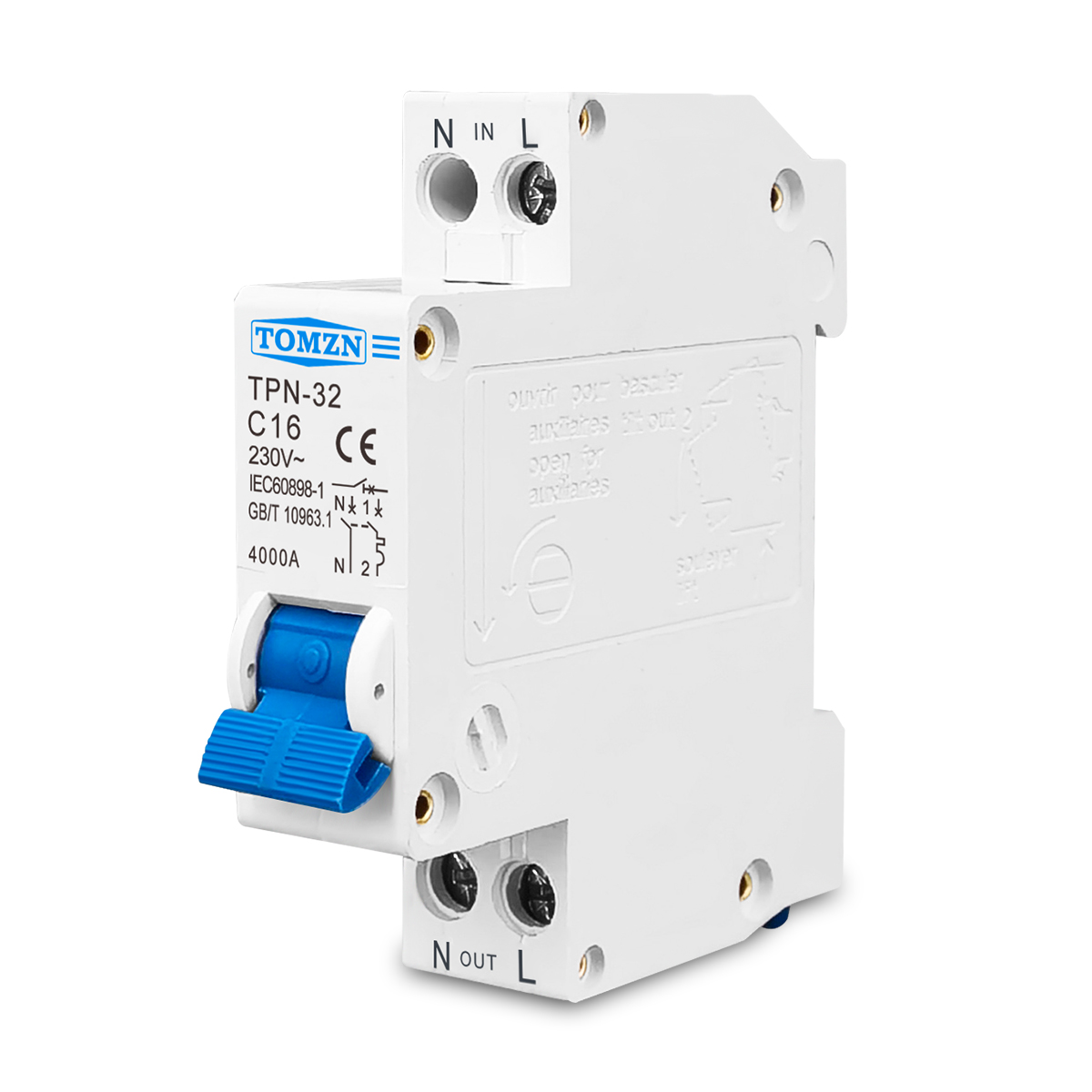 TOMZN TPN 1P+N Mini Circuit Br - Din Rail Circuit Breaker のレビューと価格