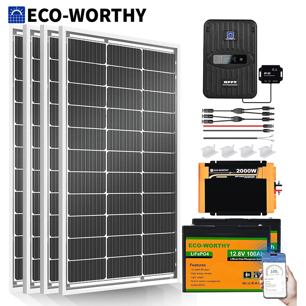 ECO-Worthy 1.6KWH Complete Sol - Rv Solar Kit 400W のレビューと価格