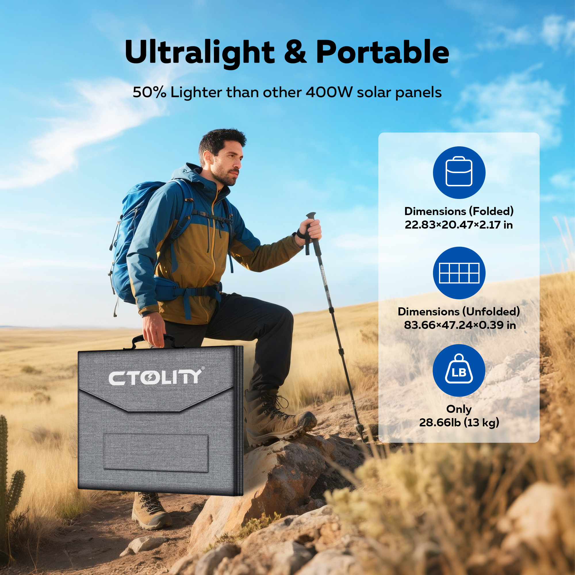 CTOLITY SP400 Portable Solar P - Rv Solar Kit 400W のレビューと価格