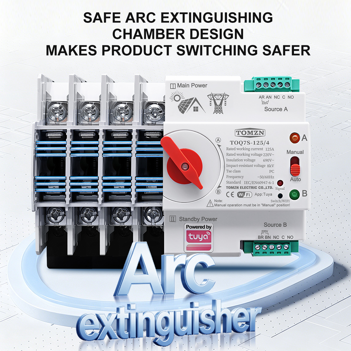 TOMZN TUYA SmartLife ATS 4P AC - Din Rail Circuit Breaker のレビューと価格