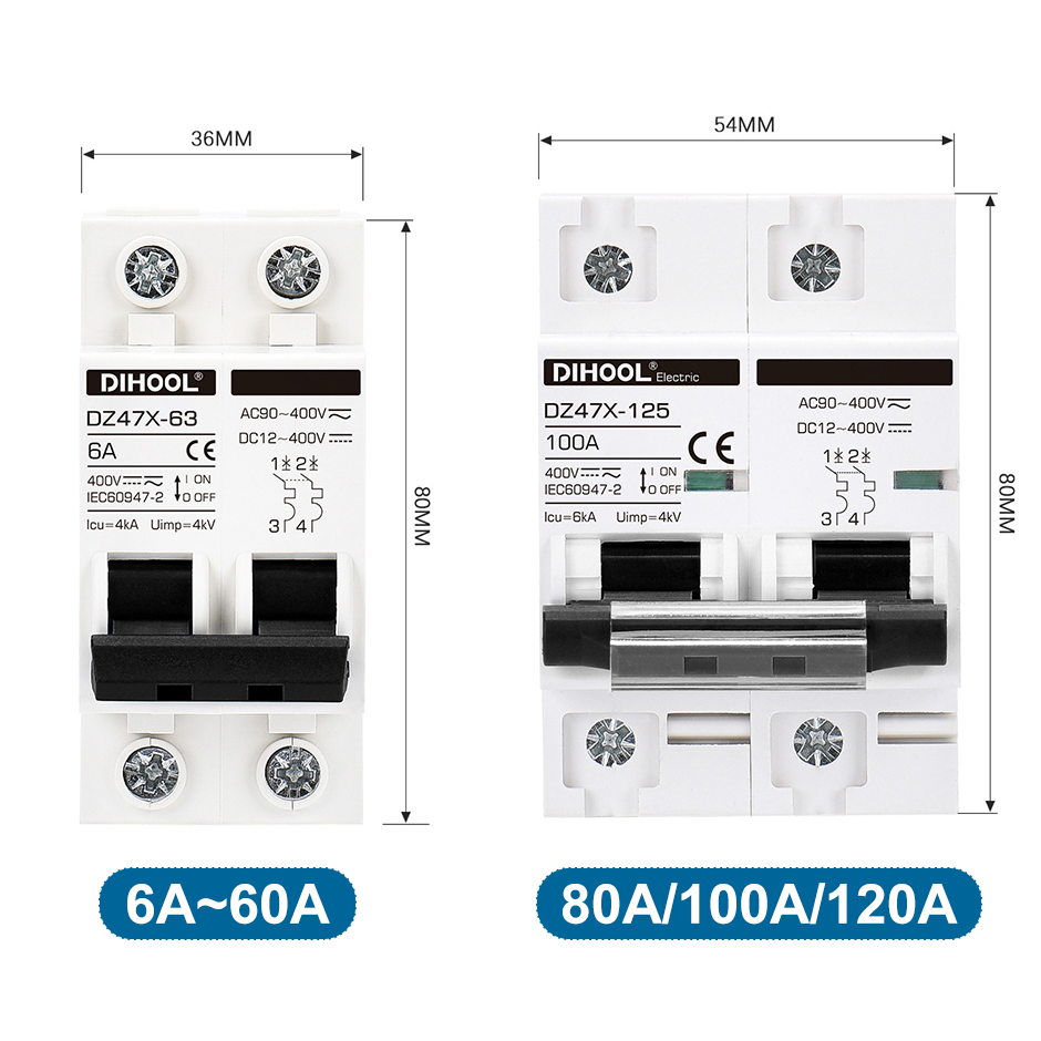 DIHOOL DC AC Circuit Breaker 4 - Din Rail Circuit Breaker のレビューと価格