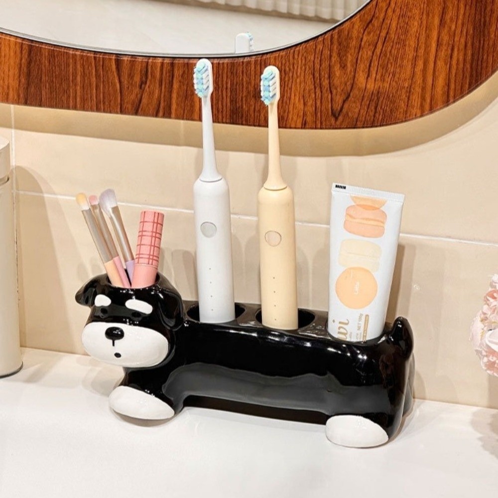 Cat Dog Shape Ceramic Toothbru - Energy Storage Rack のレビューと価格