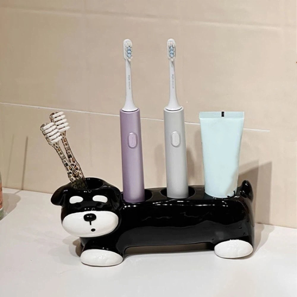 Cat Dog Shape Ceramic Toothbru - Energy Storage Rack のレビューと価格