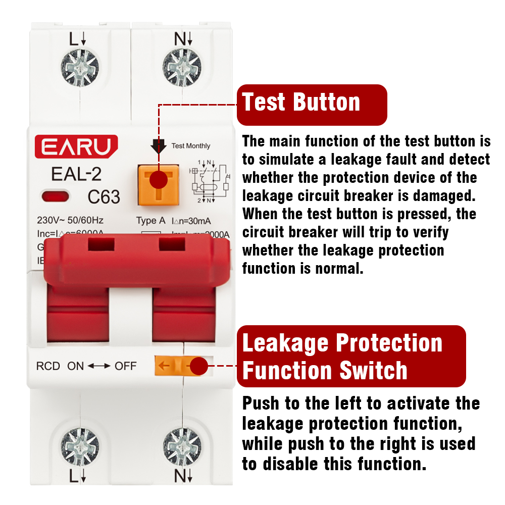 2P 4P AC 230V 400V Type A RCBO - Din Rail Circuit Breaker のレビューと価格